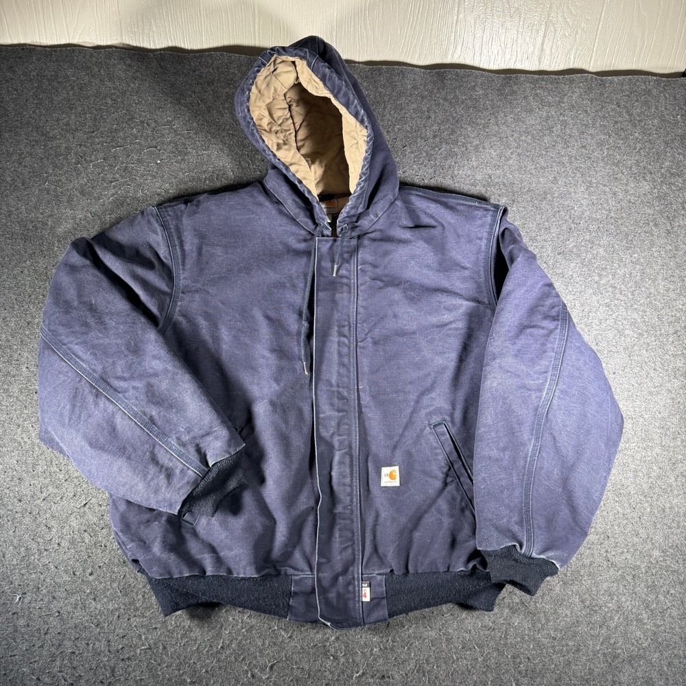 Carhartt FR Flame Resistant Duck Jacket Navy Blue CAT 4 101621-410 Mens 2XL